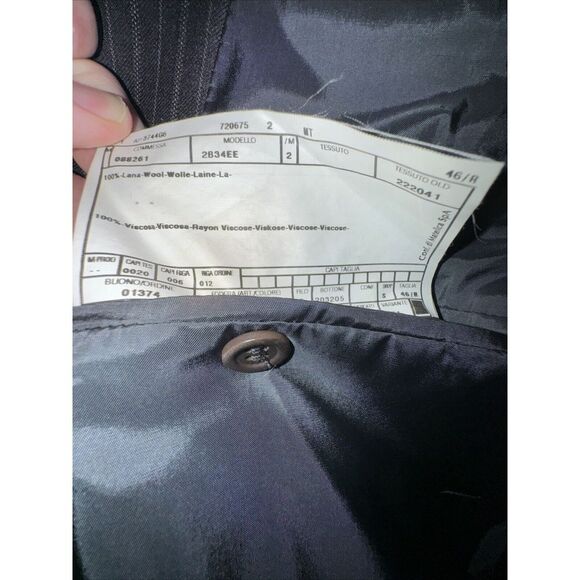 ARMANI COLLEZIONI Suit 46R W40 Good Condition Italy Black Stripes 2 Piece Italy - Picture 6 of 10